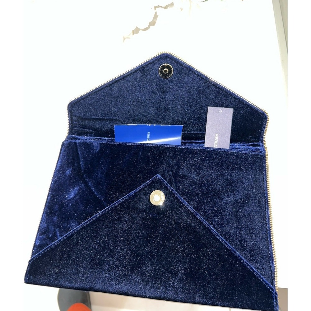 (…5)Rebecca Minkoff envelope clutch Blue zipper trim - Picture 8 of 8